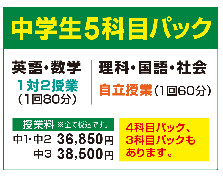 中学生5科目パック