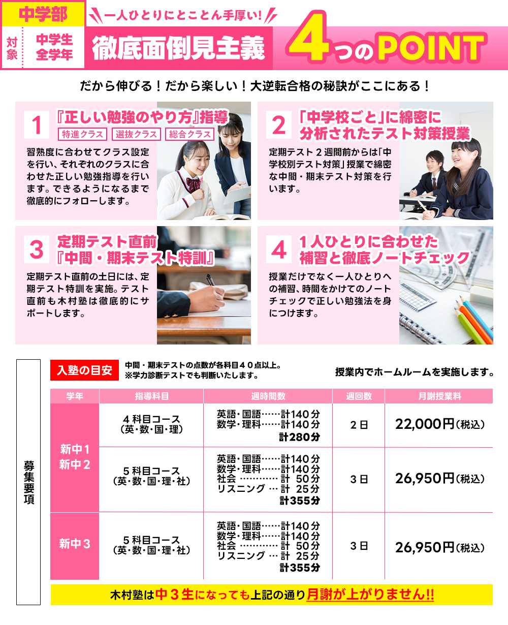 徹底面倒見主義4つのポイント