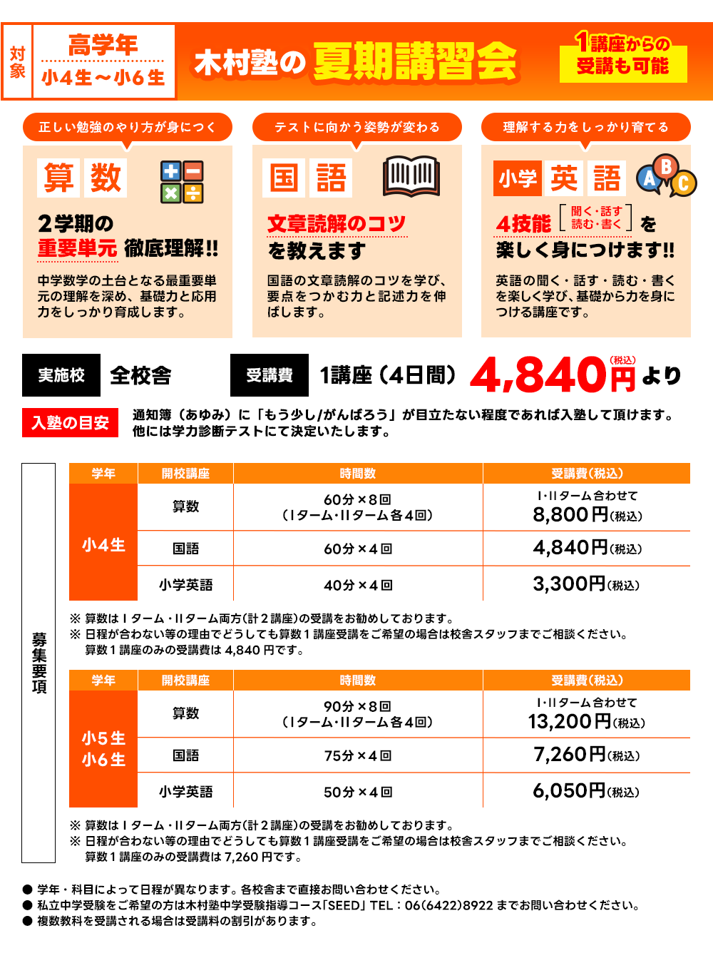 小学部高学年募集要項