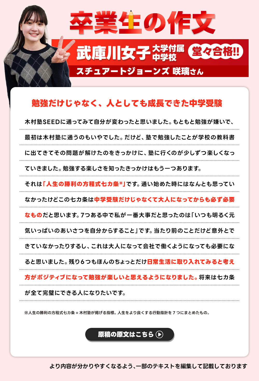 卒業生の作文