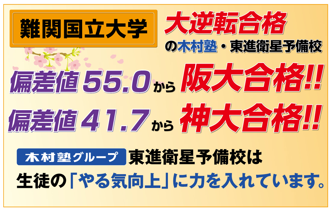 大学受験 合格実績 木村塾 兵庫県尼崎市 伊丹市 西宮市 大阪府池田市 豊中市の塾 中学受験 高校受験 大学受験現役予備校 個別指導 東進衛星予備校