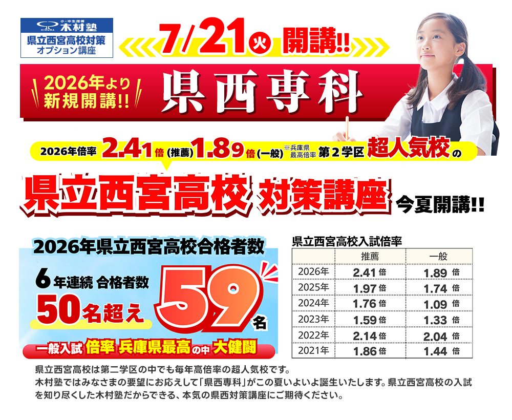 県西専科、県立西宮高校対策講座